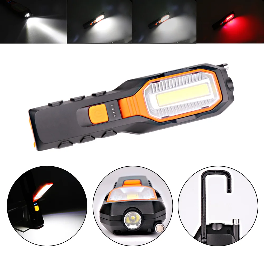 COB LED Worklight USB Rechargeable Super Bright Flexible Magnetic Worklight Inspection Lamp Flashlight Emergency Light Portable