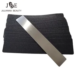 10pcs Removalble Pads Nail Files For Manicure 100/180 With Strong Thick Metal Handle Nails File Buffs Buffing Square Nail Tool