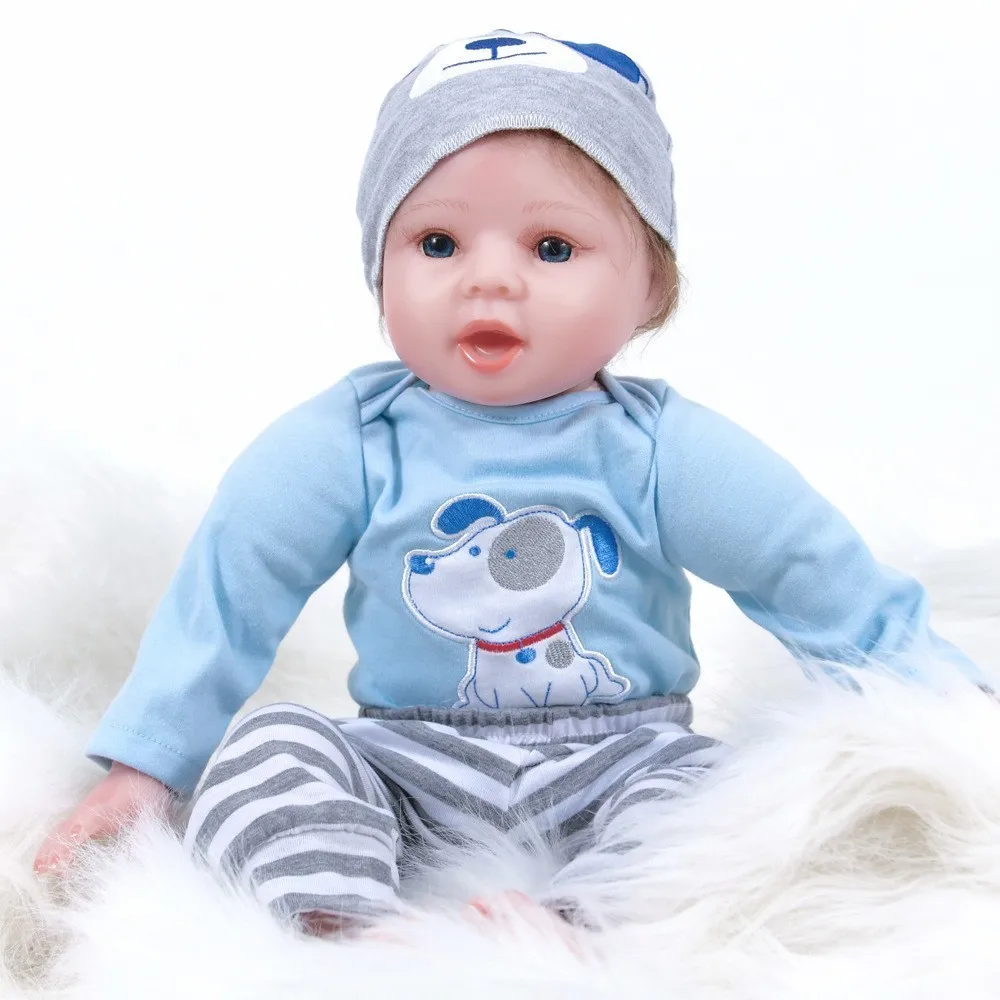 

Baby Reborn Doll Boy Toys For Children Cute Girls Toys 22 Inch Soft Silicone Full Body Baby Dolls Birthday Gift