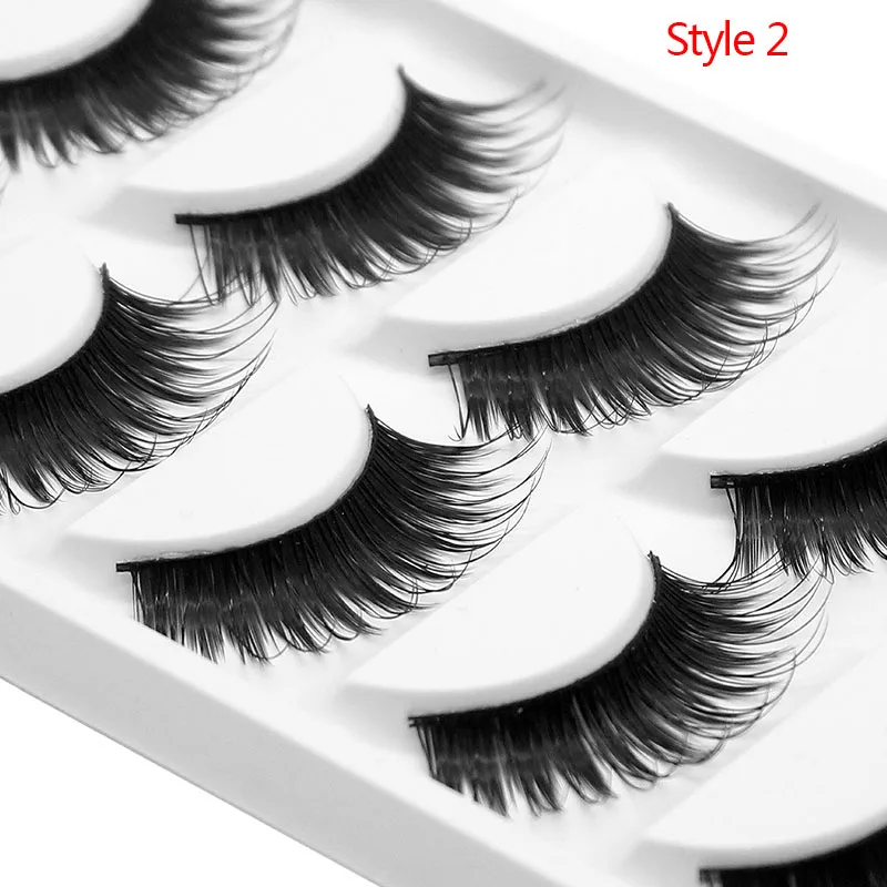 Kimcci Mink Lashes Faux 3D Mink Eyelashes Handmade Reusable Natural Eyelashes Popular False Cruelty free Lashes Makeup Cilias