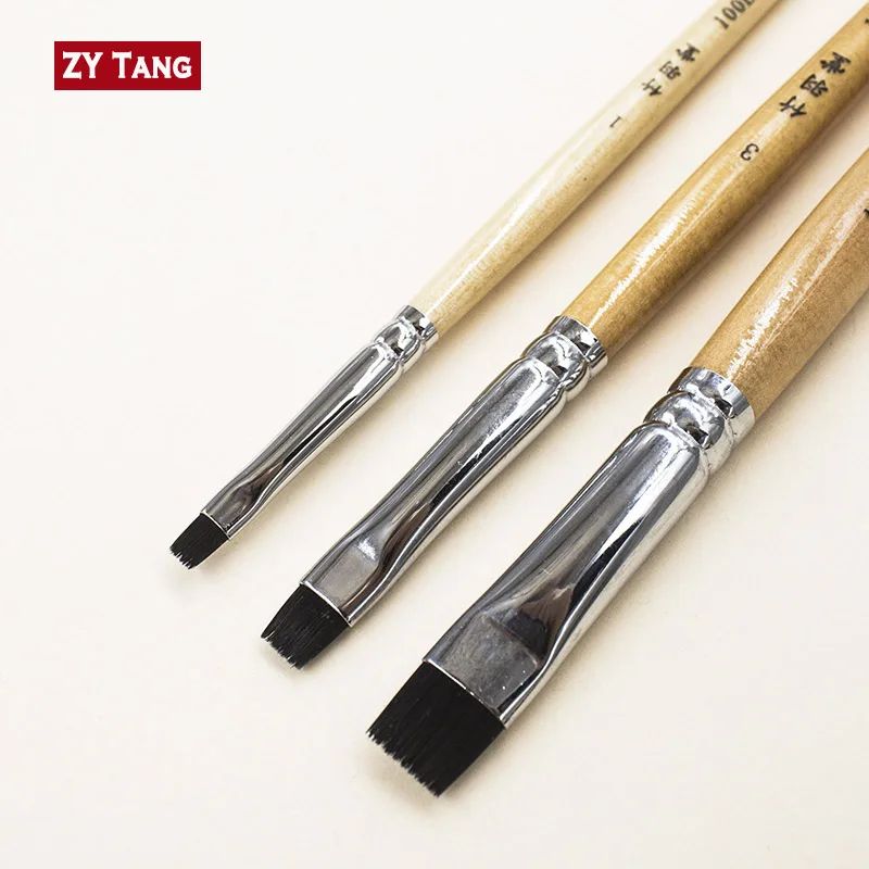 ZY TANG 100ER Flat,Modify your depault pen,highlighte scrub brush,hard fiber hair,watercolor brush