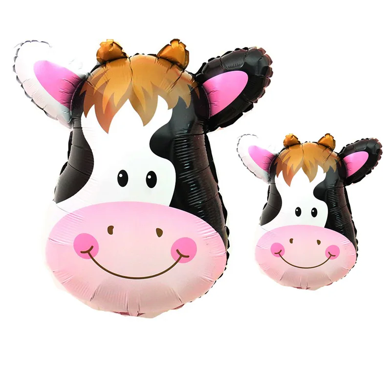 

2pcs Babyshower Cow Balloon Cartoon Amnimal Aluminium Foil Ballon Birthday Party Decorations Adult and Kids New Year Supplies