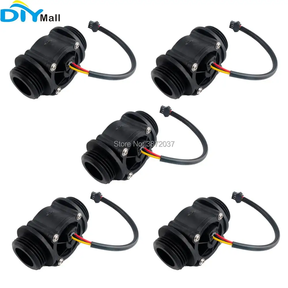 5pcs/lot DN25 1-60L/min Water Sensor Switch Fluid Liquid Counter DC 5-24V