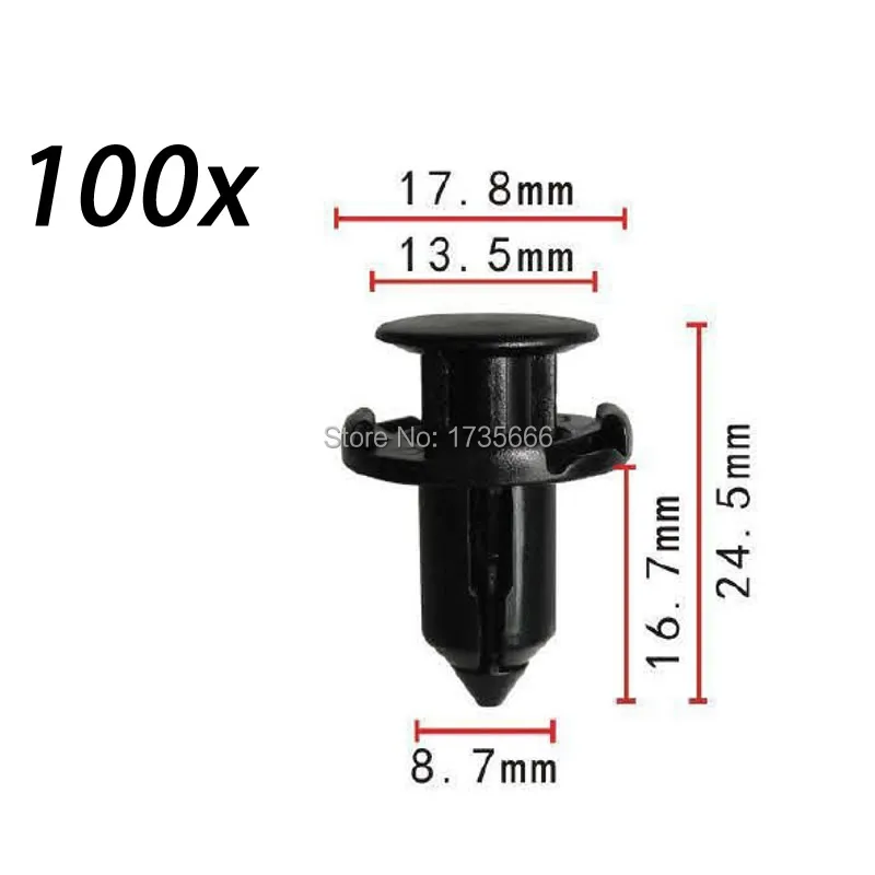 

100 шт. для MITSUBISHI Colt FTO Galant Lancer EVO 8, 9, X MR 200300 ЗАМЕННЫЙ ДЛЯ ЧЕРНОГО ПЛАСТИНОГО ТИПА БАМПЕР И КРЫЛКА ЗАМЕНА