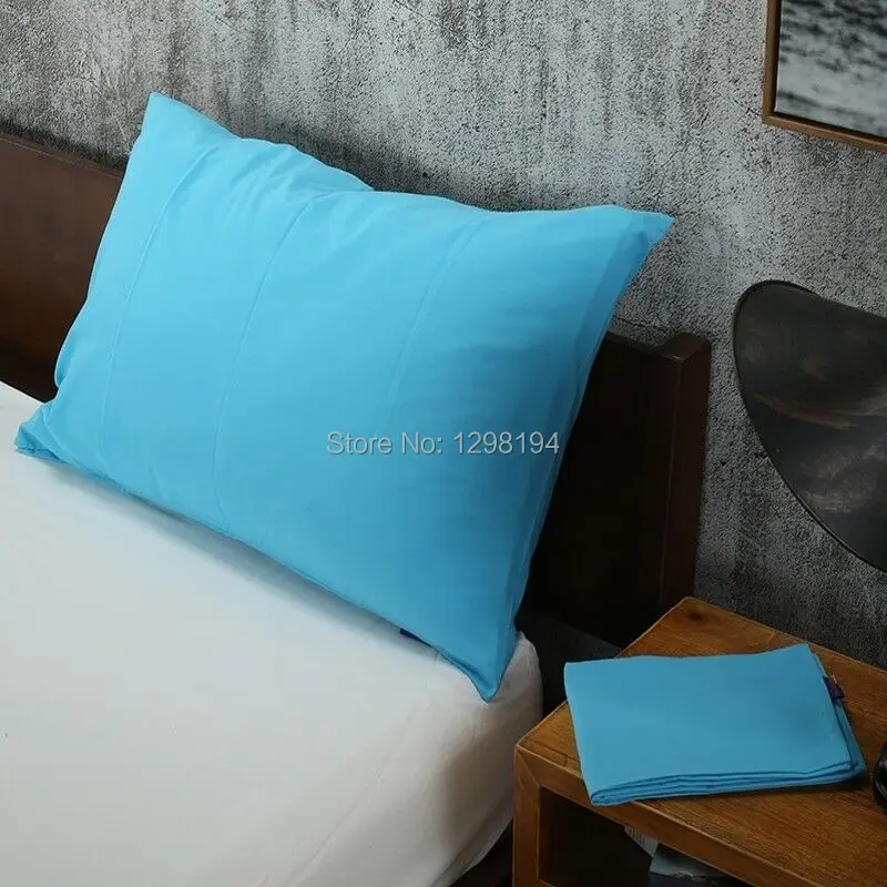 2PCS=1Pair Solid Color Bed Pillow Case Pillowcases Bedding Bedroom Pillow Cover Standard Queen Size White Green Gray Yellow