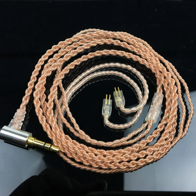 New 0.78mm 2 Pin Rose Gold Single Crystal Copper Upgrade Cable For Weston 1964 UE3X UE18  W4R Earphone Headset For iphone xr