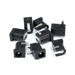 10Pcs DC Power Supply Jack Socket Female Panel Mount Connector 3-Pin 5.5 x 2.1mm with 5.5mm x 2.1mm DIY Male DC Power Plug