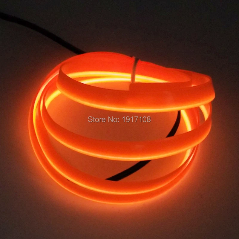 Hot sales Car Decoration 1.5m Orange 2.3mm-skirt EL Wire LED Strip Neon Light Not included EL Driver Glow Party Supplies