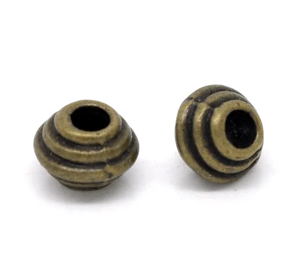 100 Bronze Tone Spacer Beads 6x5mm (B14498)