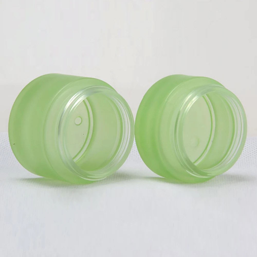 Green frosted face cream packaging glass jar 30g, empty 1 oz eye cream containers with silver lid