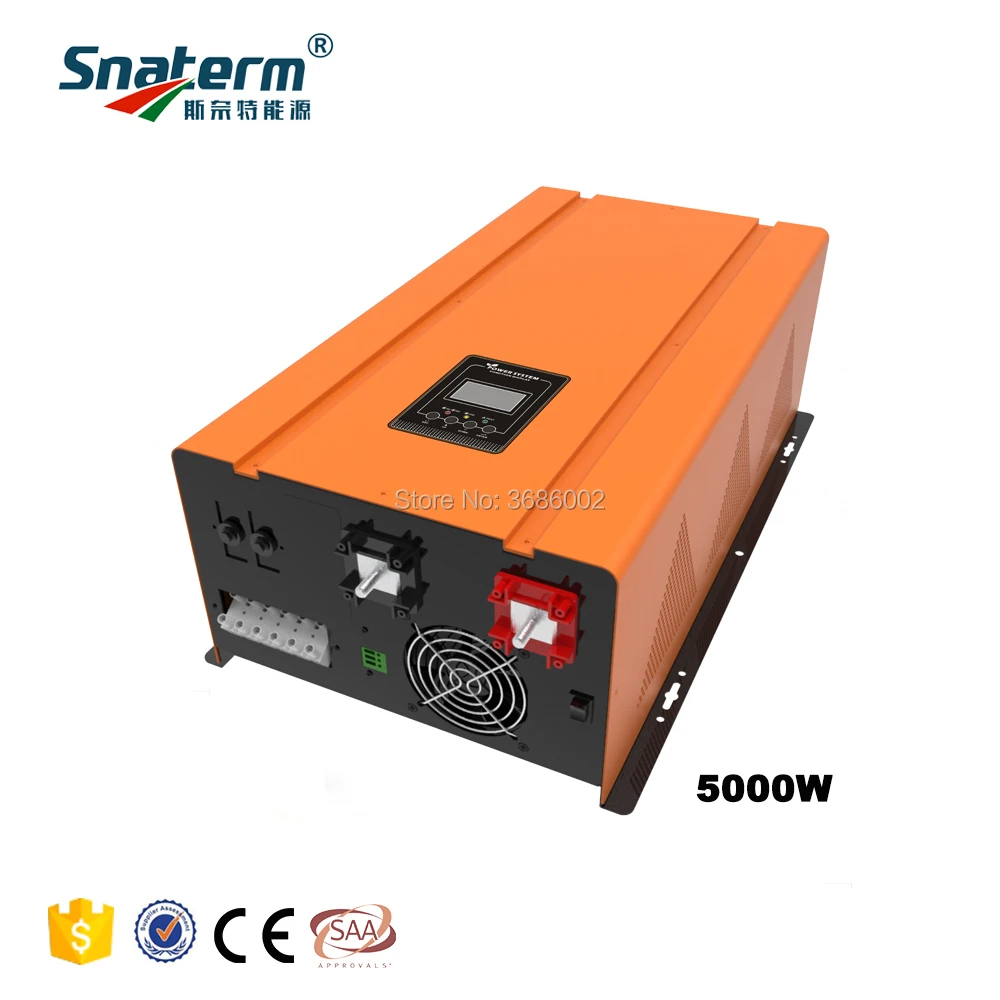 5KW Pure sine wave Combined Inverter & Charger 15KW Surge Power DC24/48V to AC220V,50HZ UPS Power Inverter with AC Charger