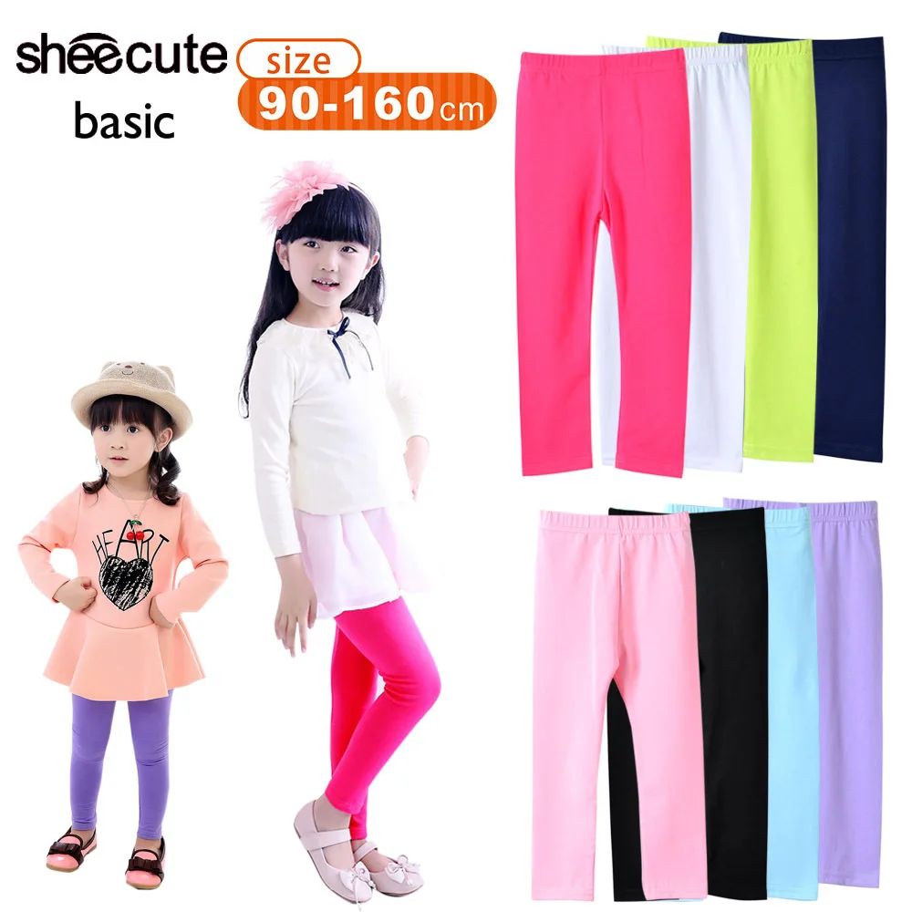 SheeCute Girls Candy Color Leggings 2-13Y Children Trousers Baby Kids Pants