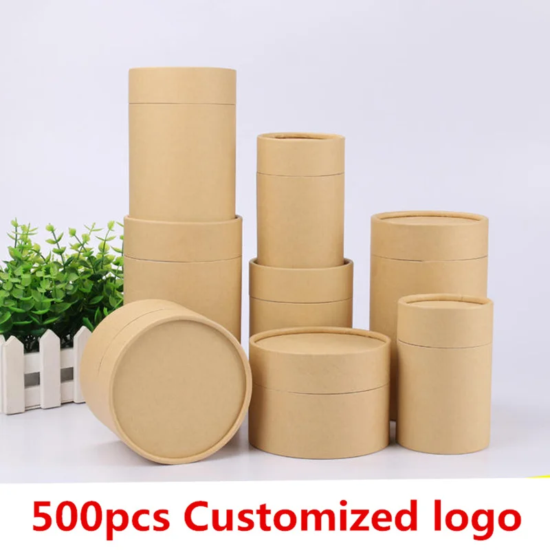 10pcs Kraft Paper Tube Round Cylinder Tea Coffee Container Box Biodegradable Paperboard Packaging For Drawing/T Shirt/Incense