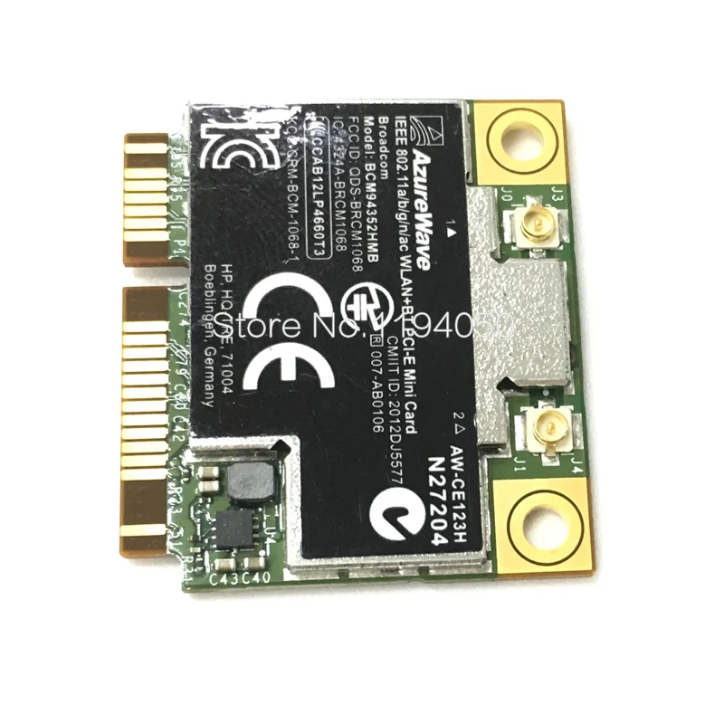 AzureWave Broadcom BCM94352HMB 802.11ac 867 150mbps Wireless AC WLAN + Bluetooth BT 4.0 Semi-mini PCI-E Wireless Wifi karty AW-CE123H