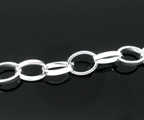 DoreenBeads 4M Silver color Link Chains 8x6mm Findings (B05739), yiwu