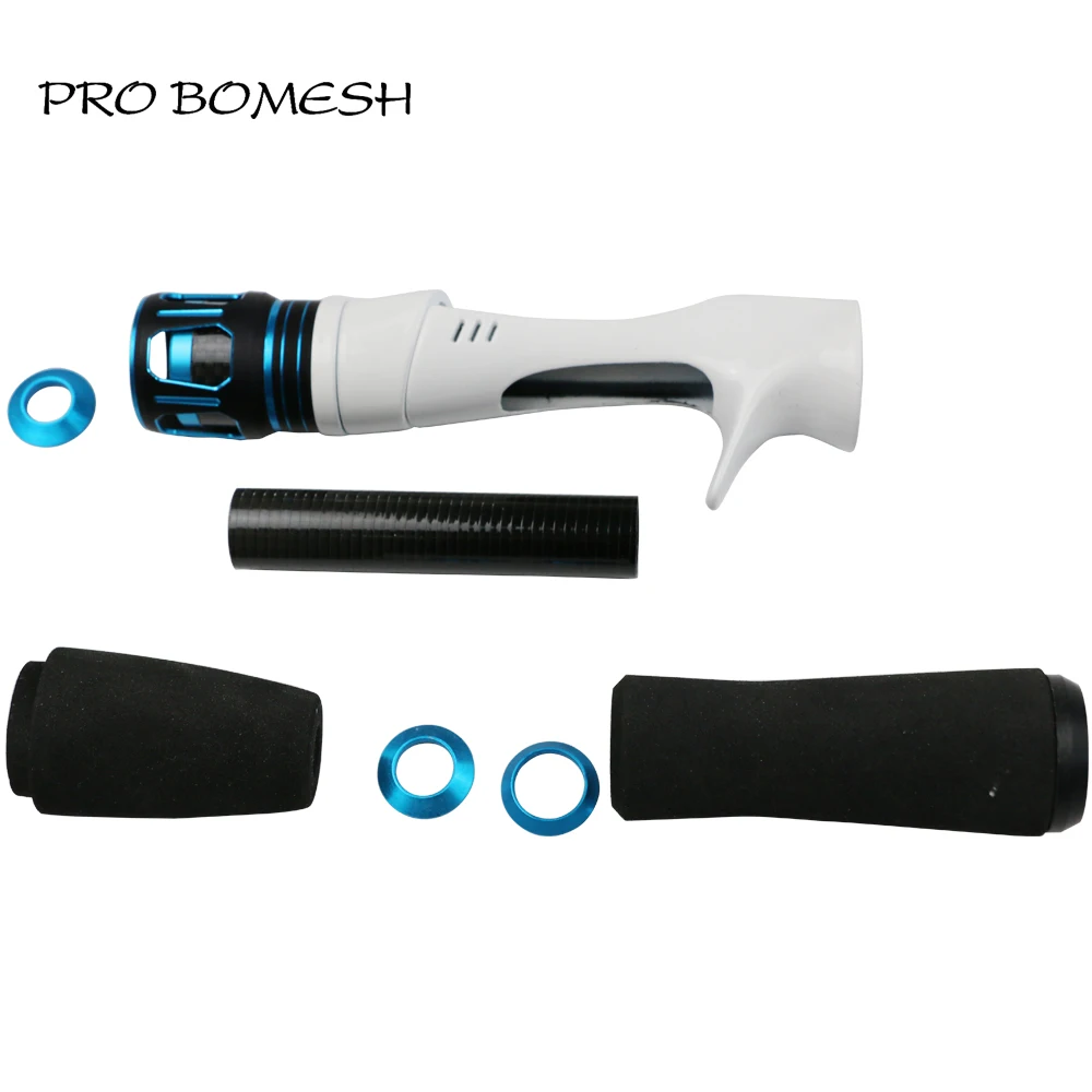 Pro Bomesh 1Set Aluminum Locking Nut + 3K Carbon Tube Casting EVA Handle Kit Spray Painted Reel Seat DIY Fishing Rod Accessory