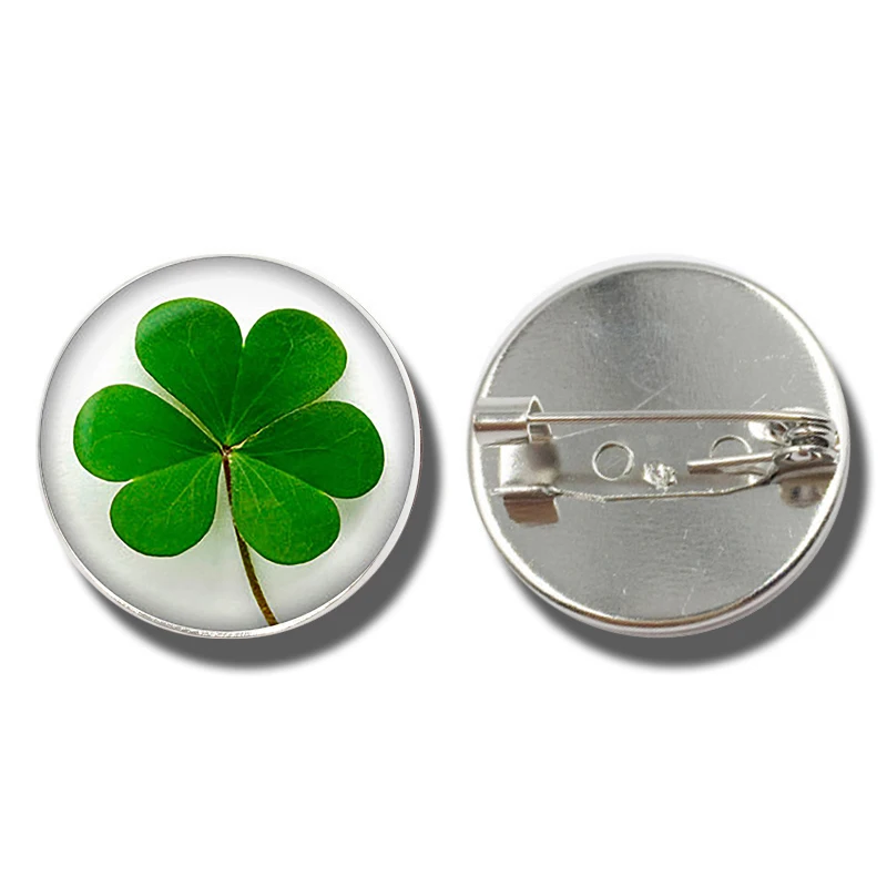 Fashion Shamrock Four Leaf Clover Brooch Women Girls Accessories Lucky Badge  Pins Jewelry Christmas Gift Graduation Gift