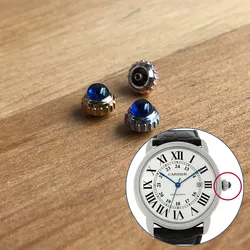 クリスタルとスチールのクラウン,ブルークリスタル,チャイ付き,42mm,オリジナルの自動巻き時計パーツ,ツール