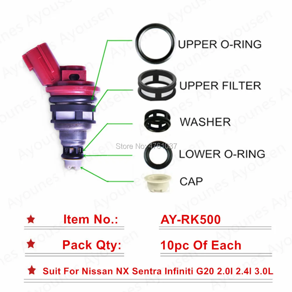 

10 комплектов комплектов для ремонта топливных форсунок Sevince, высокое качество для деталей Nissan NX Sentra 2.0L # 16600-53J03 Бесплатная доставка для AY-RK500