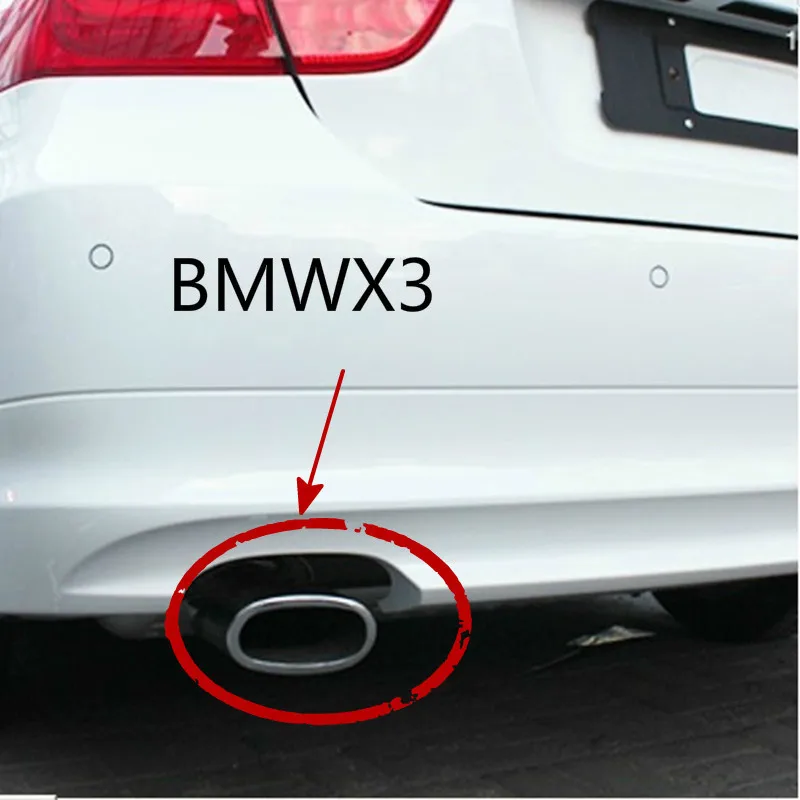 Car Styling Exhaust Muffler SQUARE End Tip Modified Tail Pipe FOR BMW 318 X3 Special Pipe. Inlet 73*11mm Length 140mmend Tip