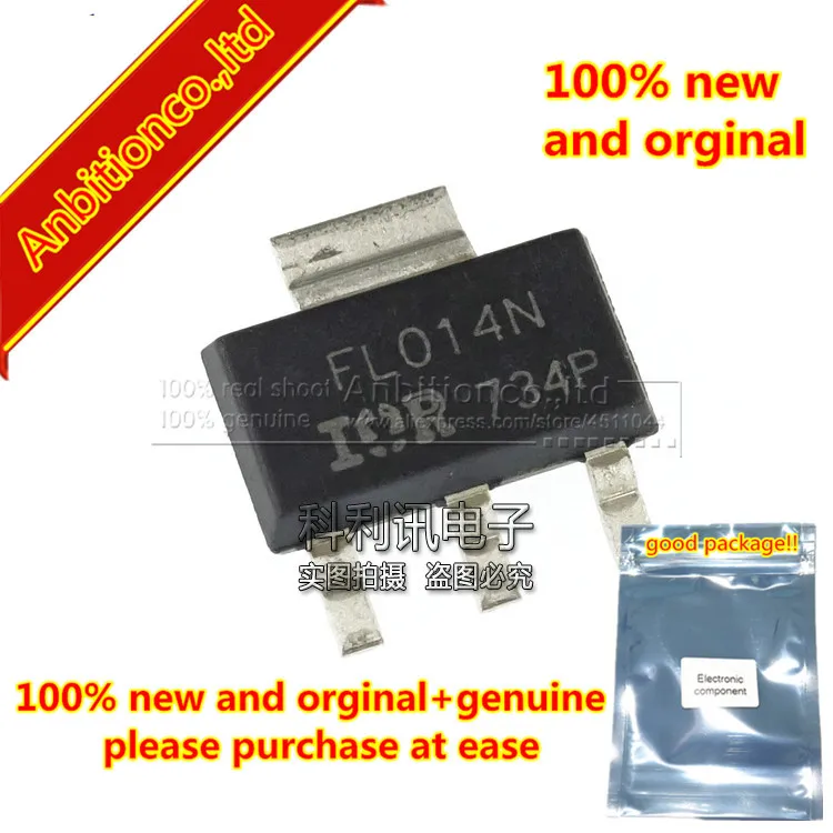

10pcs 100% new and orginal IRFL014N FL014N MOS SOT223 Power MOSFET(Vdss=55V, Rds(on)=0.16ohm, Id=1.9A) in stock
