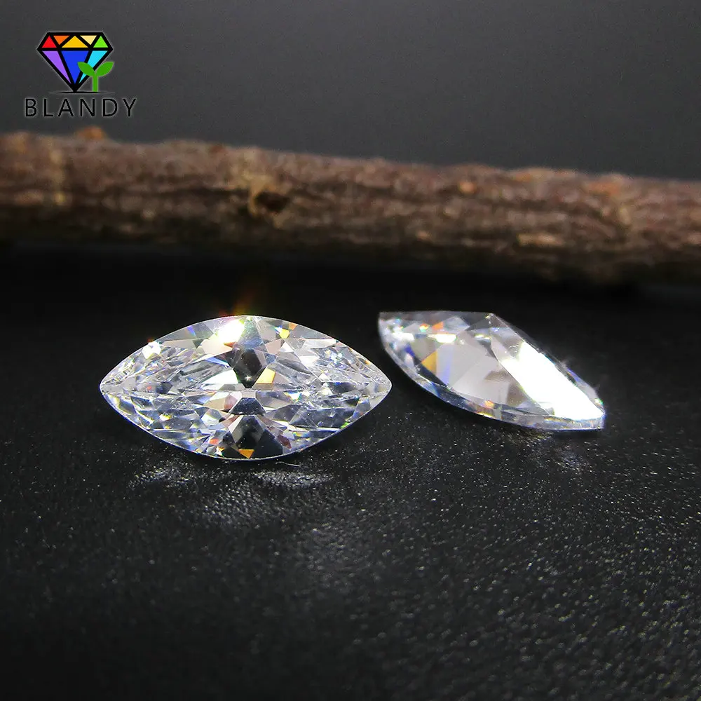 100pcs/lot Marquise Cut CZ Stone 5A 1.5*3mm-8*16mm 2*4mm 2.5*5mm 3*6m White Cubic Zirconia Stone Synthetic Gems For Jewelry