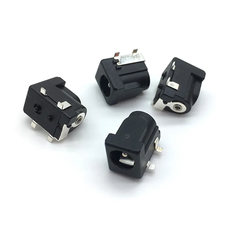 

50pcs SMD DC-005 DC-050 DC Power Jack Socket Connector DC005 5.5*2.1mm Socket Round The Needle Black Color Socket