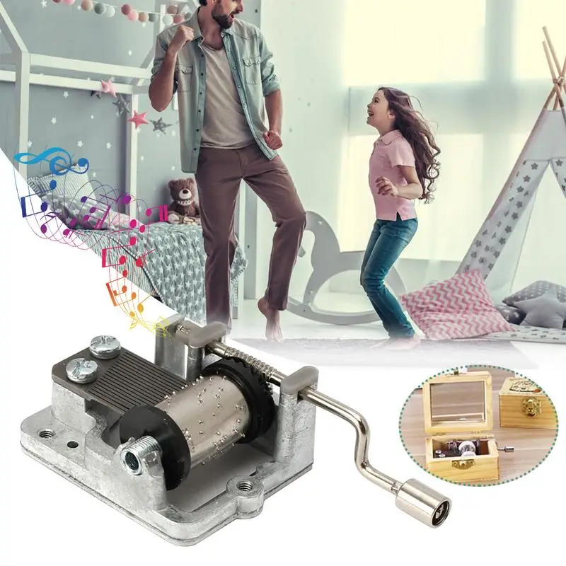 Wholesale Antique Carved Mini Hand Cranking Music Movement DIY Music Box Decorative Collectibles Home Decoration Accessories