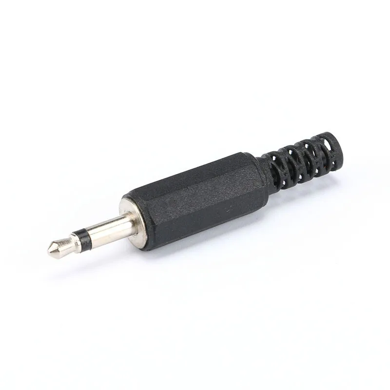 10Pcs/lot 3.5mm jack plug Audio Jack Plug Headphone male Connector 3.5 Mono plug with Black Plastic Housing for phone