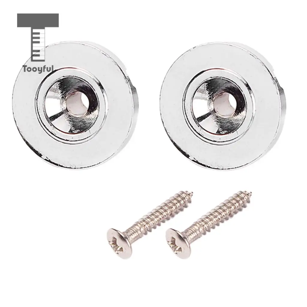 2pcs Steel Guitar String Trees Retainer Buckle Bass Accessory with Screw Guide for Electric Bass Guitar Parts Replacement Chrome image 2