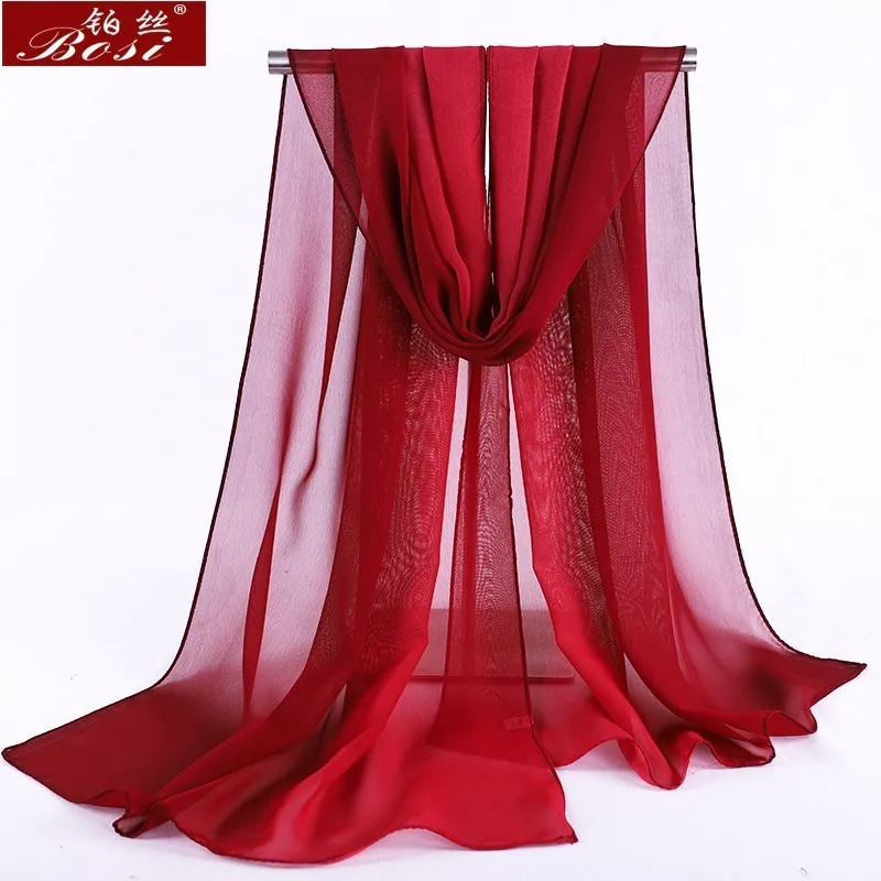 Chiffon scarf gradient women hijab winter brand autumn red long scarfs poncho luxury ladies scarves shawl sjaal long bohemian gg