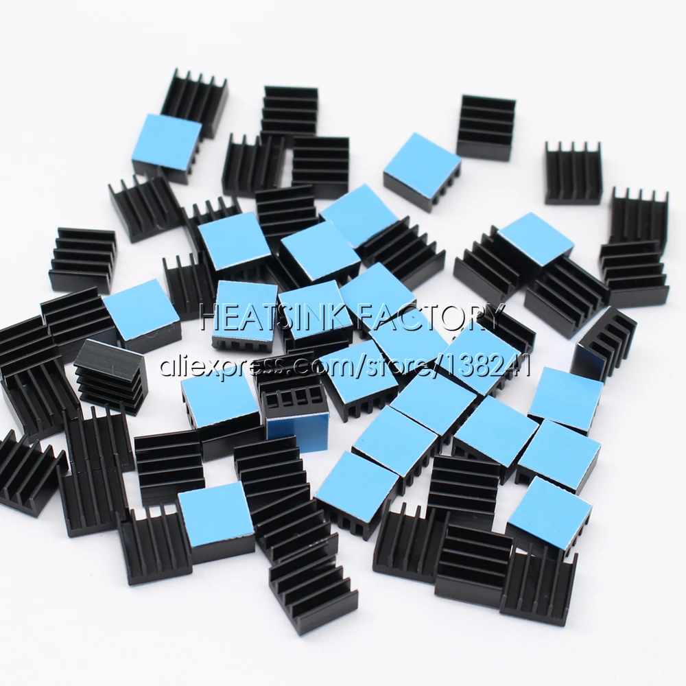 DISSIPATORE di CALORE di FABBRICA 50pcs di Alluminio 8.8x8.8x5mm di Chip Radiatore Del Dispositivo di Raffreddamento w/Termico A Doppia Faccia Adesivo nastro adesivo per IC, 3D Stampante A4988