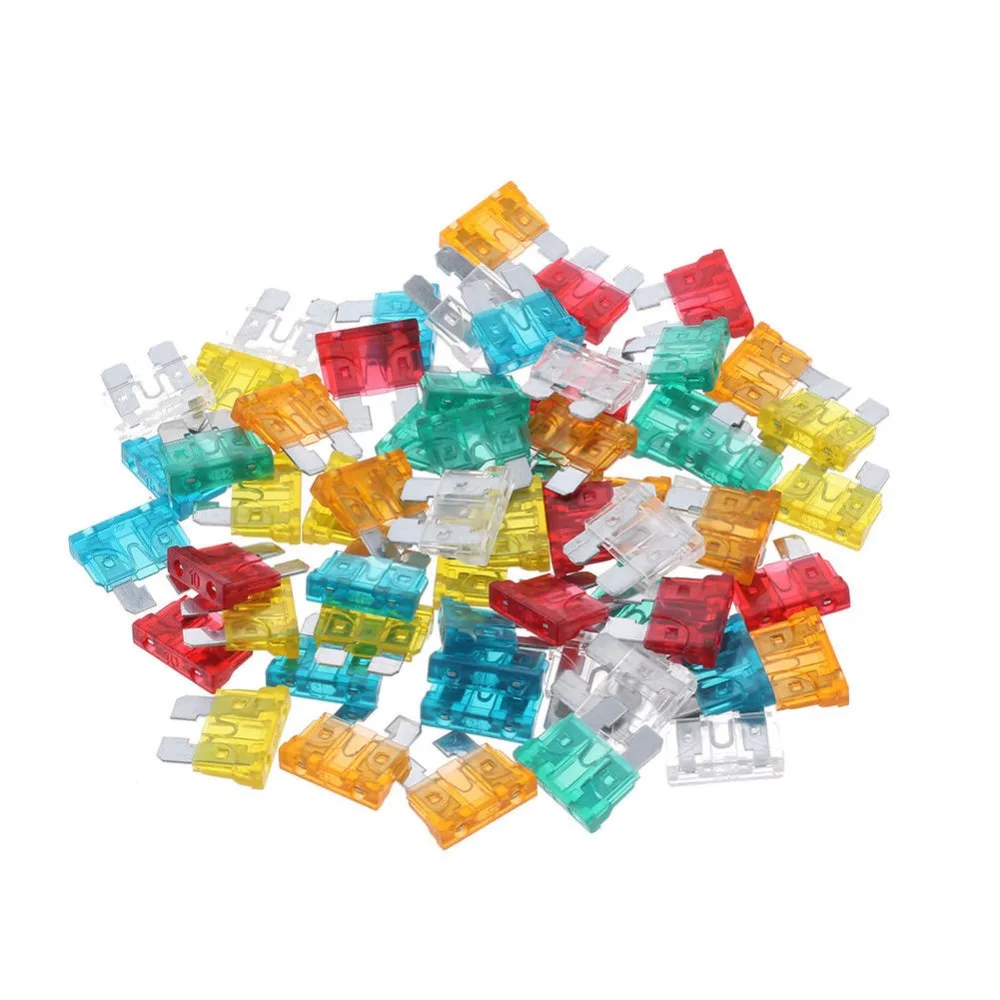 60Pcs Profile Medium Size Blade Type Car Fuse Assortment 2.5/3/5/7.5/10/15/20/25/30/35A Fuse Set Auto Car Truck