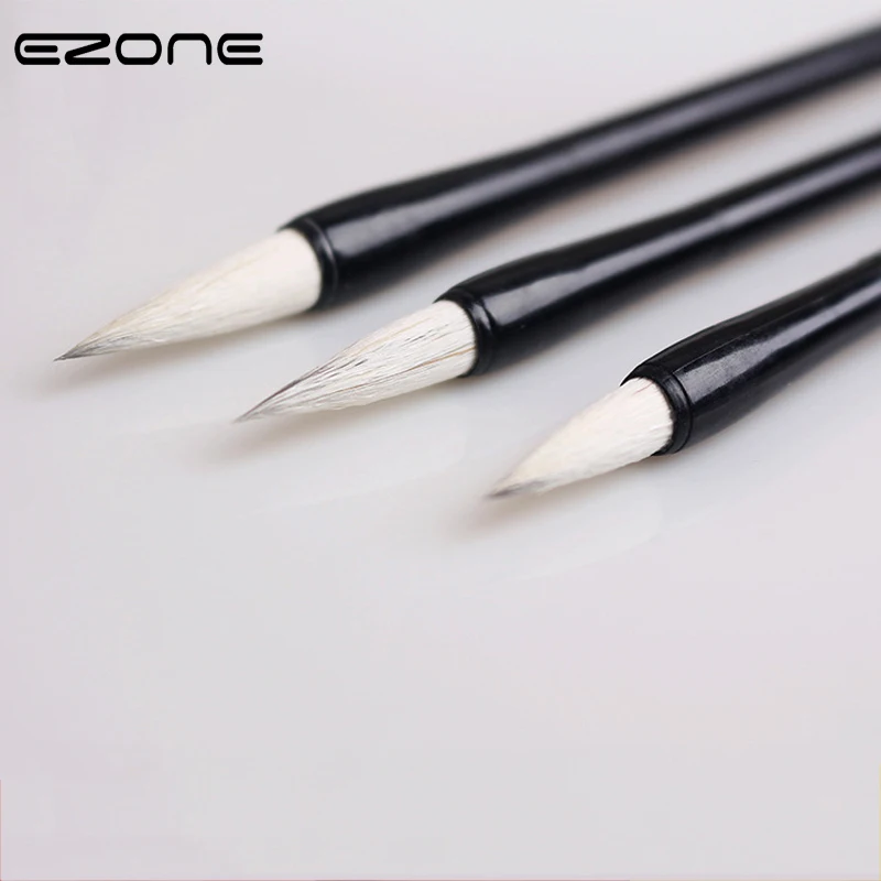 EZONE-pincel de escritura chino para práctica de escritura de caligrafía china, pelo de lana de tamaño S/M/L, gran oferta, suministro de arte de