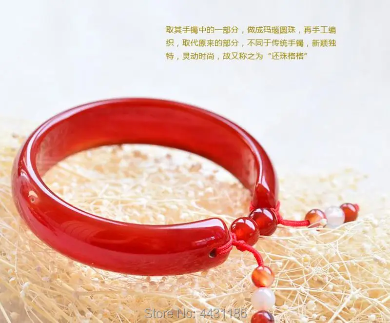 Hand-Polish Nature Beautiful Red Agate Carnelian Bracelet 2018 New Style Bangle Artless Bracelet*Free Gift Box*Certificate