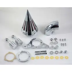 スパイクエアクリーナーフィルターキットk & n for 2002-2007 2003 harley touring road king street electra road glideモーターサイクルクローム/ブラック