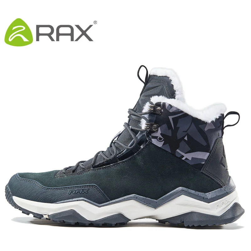 

RAX Waterproof Hiking Shoes Men Winter Outdoor Sneakers for Men Snow Boots Plush Mountain Snowboots Outdoor Tourism Jogging Shoe