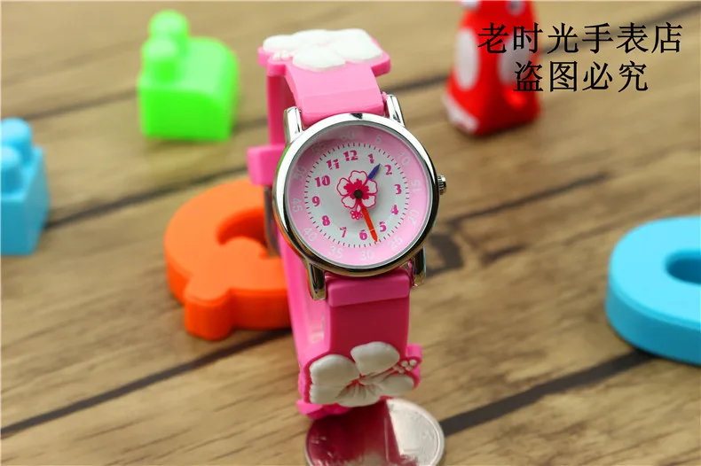 NAZEYT-reloj analógico de cuarzo para niños, accesorio de marca de lujo, con flores en 3D, de goma, resistente al agua, 2019