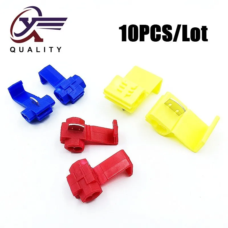 (10PCS/lot)Scotch Lock Electric Wire Cable Connector Quick Splice Terminal Crimp Non Destructive Without Breaking Line AWG 22-10