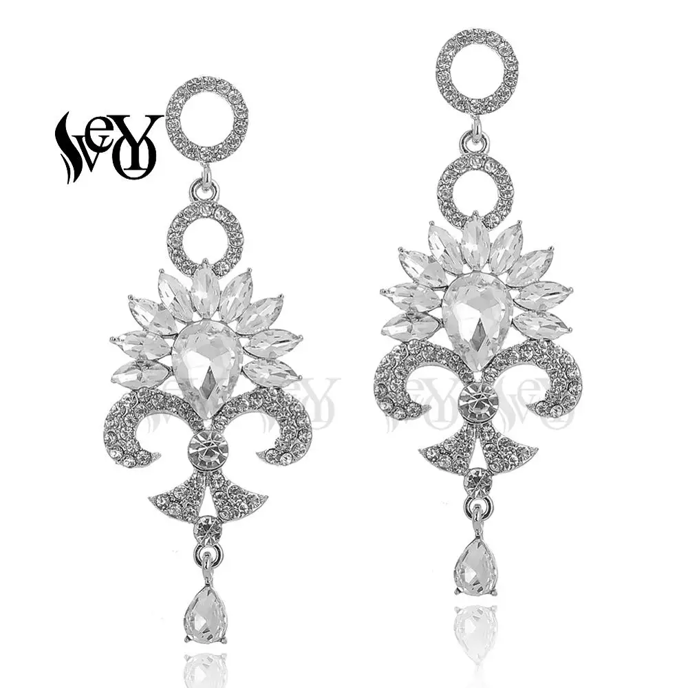 VEYO Vintage Luxury Drop Crystal Earrings for Women Fashion Jewelry New