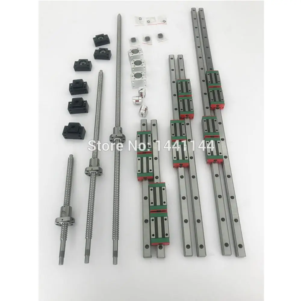 conjuntos hgr20500 1500 2200 mm trilho de guia linear mais sfu1605 ballscrew mais sfu2005 mais bk bf12 mais bk bf15 mais acoplamento mais carcaca de porca para pecas cnc 6 01