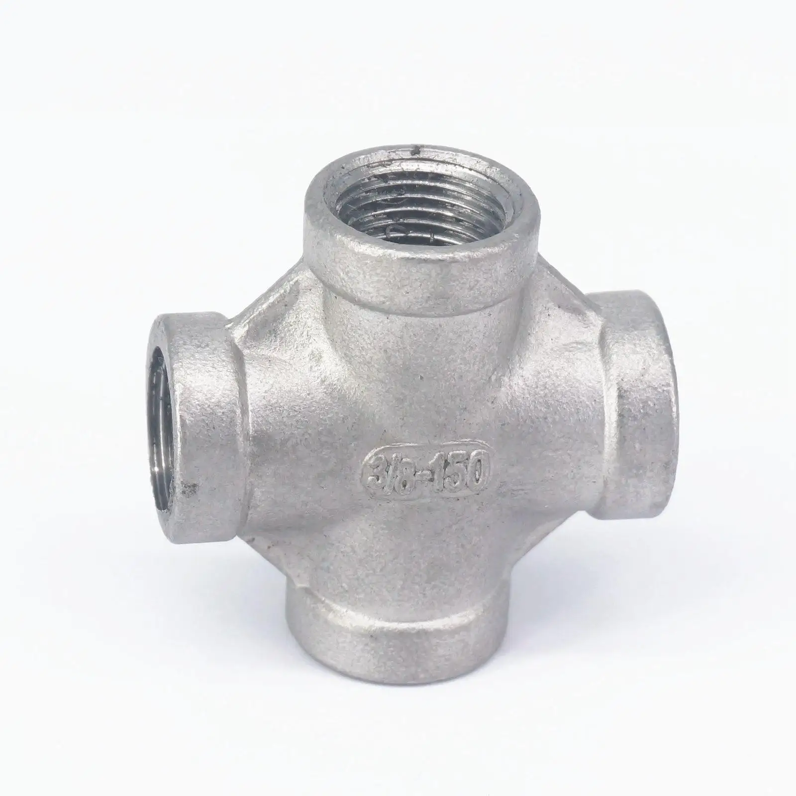 3/8 "Bsp 304 Rvs Cross 4 Manier Connector Pijp Water Olie Lucht