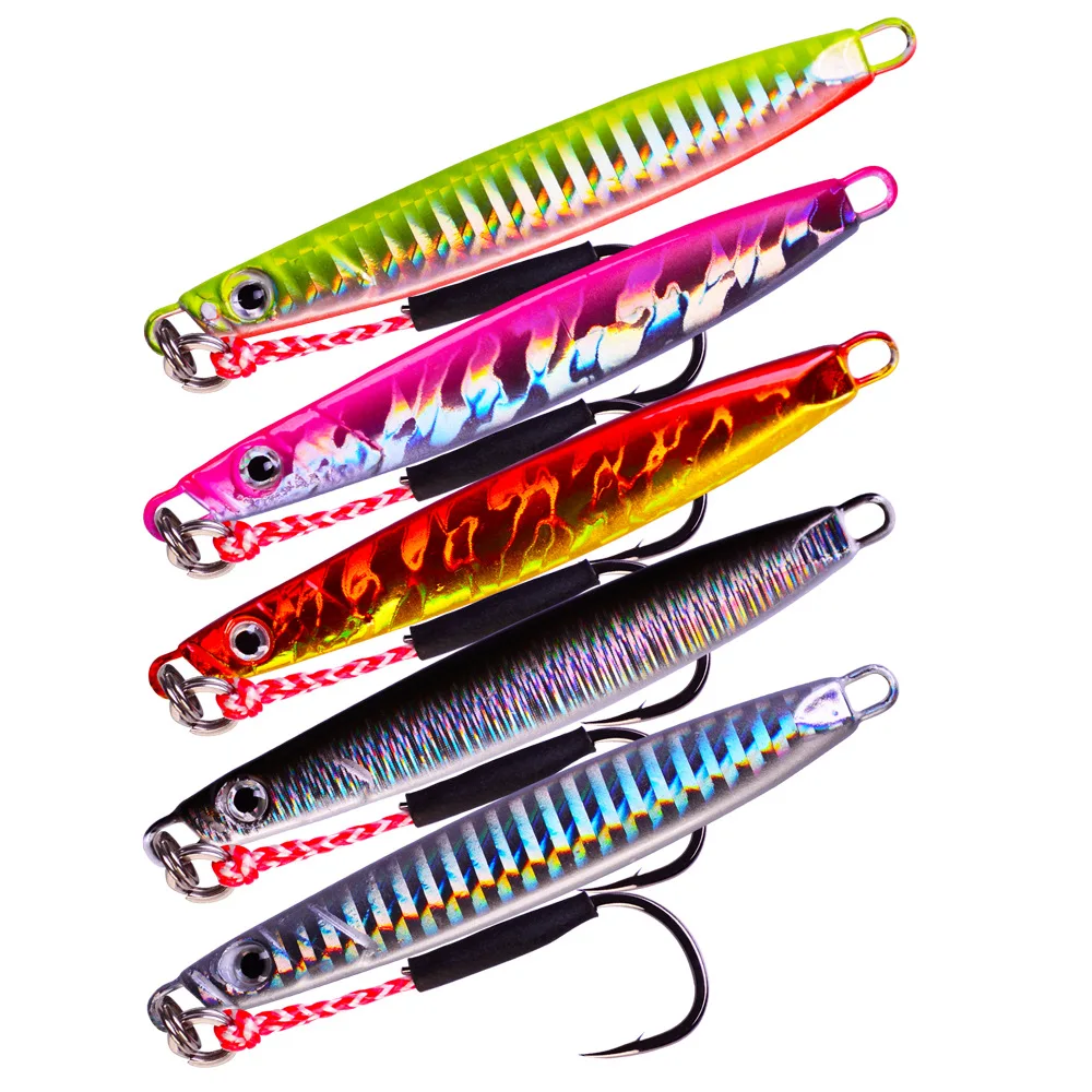 Iron Lead Fish 5 Color Metal Fly Hard Lure Bait Hook LF037