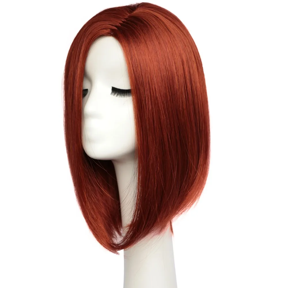 

BESTUNG Short Auburn Red Bob Wigs Straight Synthetic Hair Wigs for Women Shoulder Length Full Wig Natural Looking with Wig Cap