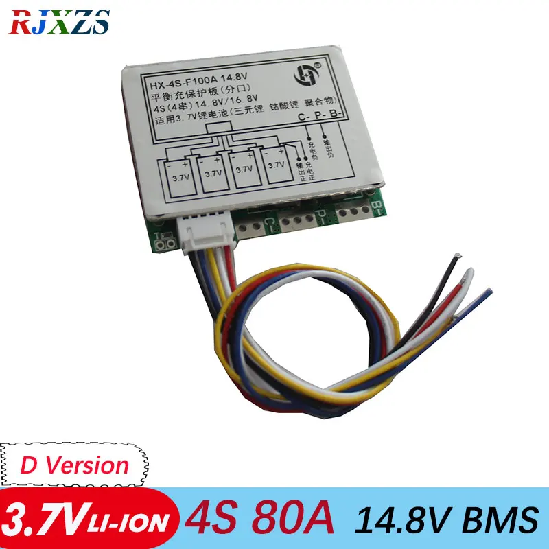 4S 80A Li-ion 14.8V 16.8V 18650 BMS PCM  Battery Protection Board  For Li-ION  Cell Pack with Balancing