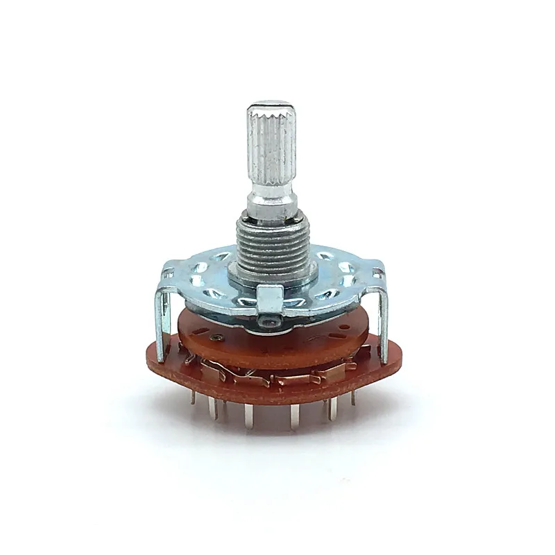 1pc RS25 Shaft Panel Mount 4P3T Band Rotary Switch Selector 4 Pole 3 Position 20MM Plum Shaft With Switch Cap