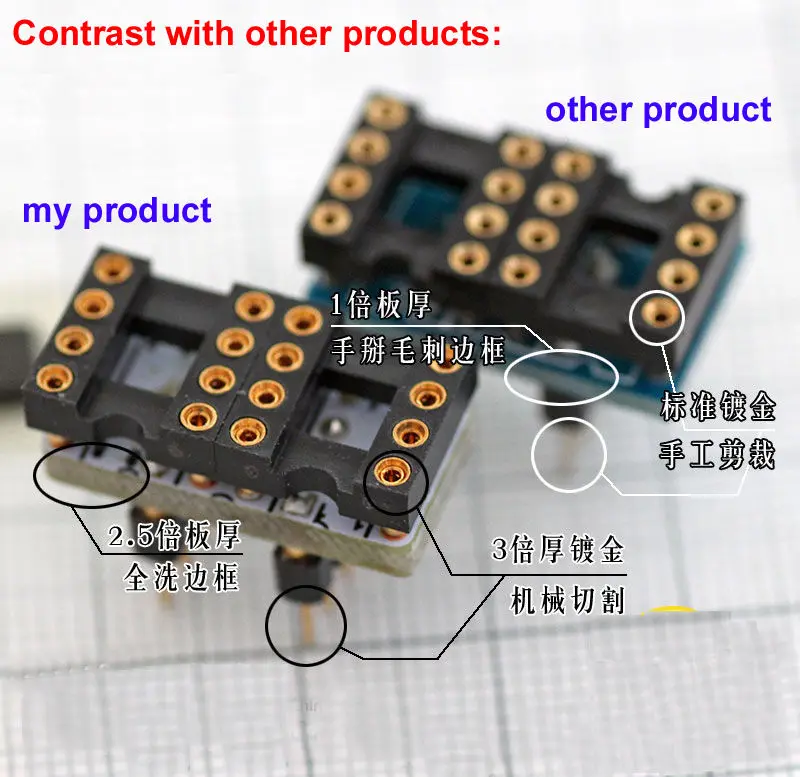 Gold-plated DIP8 Mono to Dual Op Amp Adapter Converter OP amplifier IC socket  OPA128 OPA627 AD847 AD797