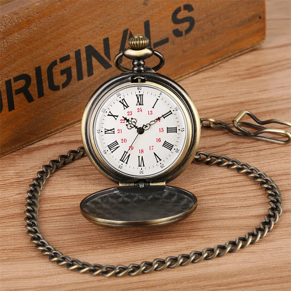 Bronze Customized To My Son Quartz Pocket Watch Vintage Roman Numeral Display Pendant Clock Birthday Gifts for Boys Dropshipping