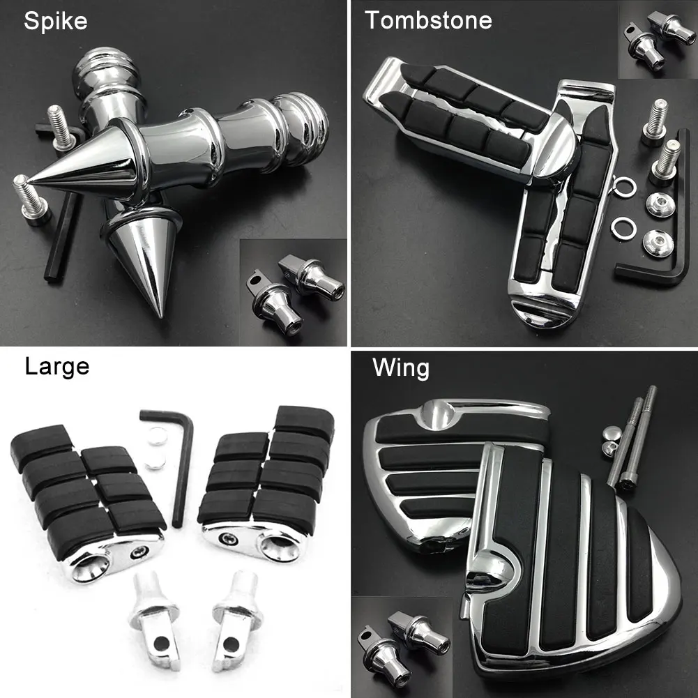 Large Front or Rear Foot Pegs fit For Victory All Hammer Vegas 8 Ball Jackpot Judge footpeg Rest Pedal Billet Rubber Motorcycle