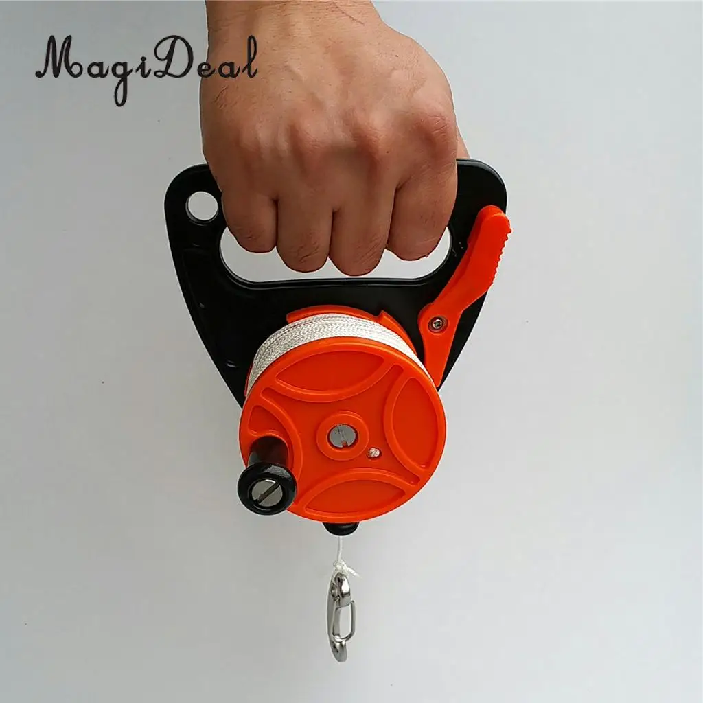 Durable Heavy Duty Plastic Dive Wreck Reel Kayak Anchor w/ Line, Handle, Clip for Snorkeling Scuba Diving Water Sports Accessory
